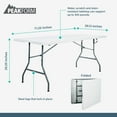 thumbnail image 3 of Peakform Compact Fold In Half Banquet Table for Indoor Outdoor Use, 6 Ft, White, 3 of 12