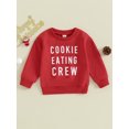 thumbnail image 2 of Wassery Toddler Boys Girls Christmas Sweatshirts Baby Long Sleeve Crewneck Letter Print Pullover Tops 6M 12M 18M 24M 3T 4T Kids Girls Boys Casual Fall Winter Clothes, 2 of 8
