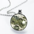 thumbnail image 2 of Map section Glass Design Circle Pendant Necklace - Stylish Jewelry for Women, 2 of 5