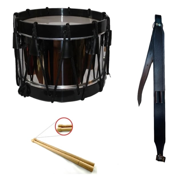 Tambor reglamentario aros de plastico vaso de acero y portacaja de vinil DM Imports reglamentario a/p p/v