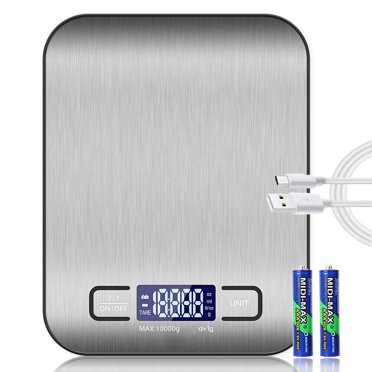 Digital Kitchen Scale - 2000g X 0.1g Precision, Silver, Battery Powered, Compact Design