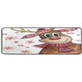 thumbnail image 5 of SKYSONIC 2X6 Feet Funny Christmas Deer Runner Rug with Rubber Backing, Winter Red Snowflake Non Slip Entryway Rug Runner Washable Soft Area Rug Carpet for Hallway Bedroom Kitchen Decor, 5 of 6