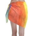 thumbnail image 2 of Women'S Beach Cover Up Short Sarong Dress Abstract Striped Rainbow Wrap Chiffon Shawl, 2 of 7