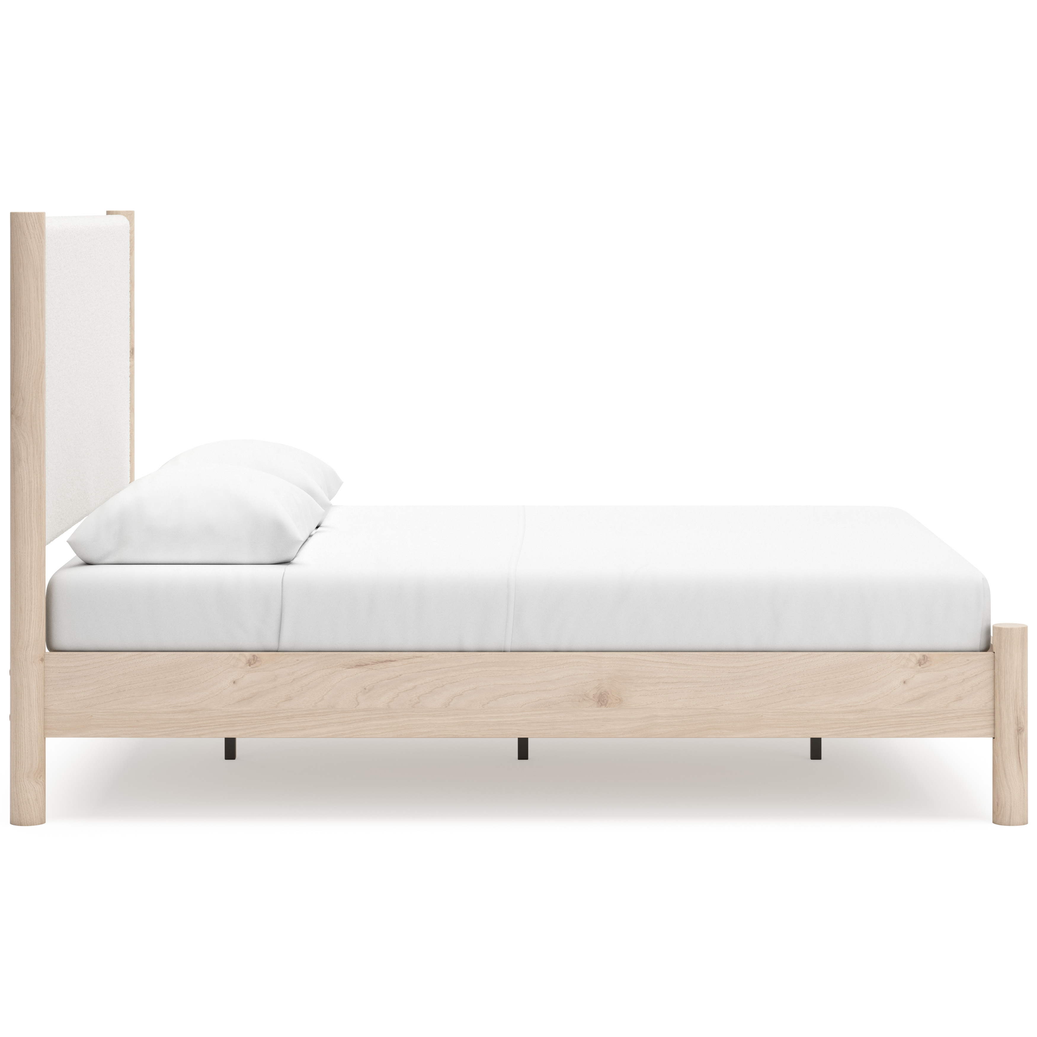 Signature Design by Ashley Cadmori Queen Upholstered Panel Bed with Two-Tone Finish and Rails