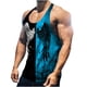 thumbnail image 1 of Camiseta sin mangas con estampado digital 3D de patchwork de verano para hombre Pompotops oipoqjl30194, 1 of 3