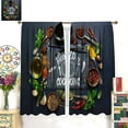 thumbnail image 5 of 2 Panels 28” x 40” Kitchen Curtains, "Healthy Cooking" Spice and Herb Print Window Curtains, Rod Pocket Light Filtering Drapes for Kitchen Dining Room Decor, 5 of 5