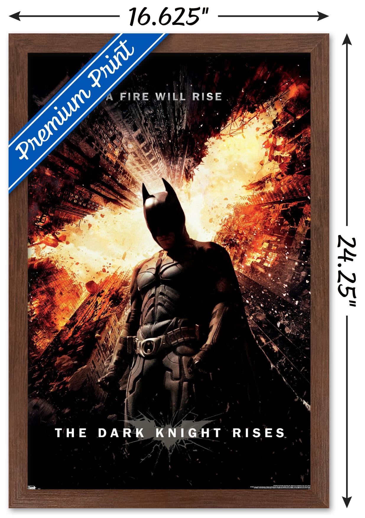 DC Comics Movie - The Dark Knight Rises - One Sheet Wall Poster, 14.725" x 22.375", Framed