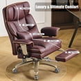thumbnail image 2 of Falvinoryn Big and Tall Office Chair, Heavy-Duty Executive Office Chairs with Adjustable Lumbar and Quiet Rubber, Ergonomic High Back Computer Desk Chair, Brown, 2 of 8