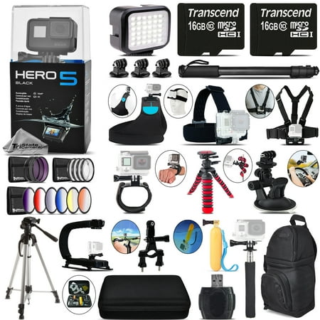 GoPro Hero5 Black 4K Camera + 13PC Filter Kit Set + Backpack - 32GB Bundle