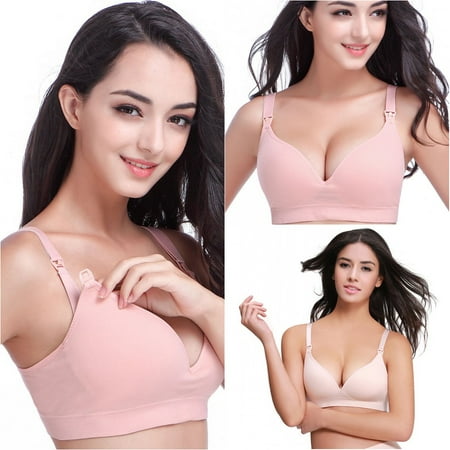 

Womens Nursing Bra Front Buckles Maternity Breastfeeding Pregnant Bra Free Feeding Underwear