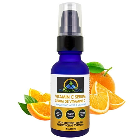 Vitamin C Serum + Hyaluronic Acid + Vitamin E, Anti Aging, Anti Wrinkle Serum for Face & Skin, Skin Tightening & Bleaching