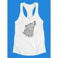 thumbnail image 3 of Howling Wolf In Zentangle Tank Women -Image by Shutterstock, Female x-Large, 3 of 4