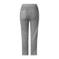 thumbnail image 4 of Women Casual High Waist Pants Drawstring Capri Pants With Pockets Wide Leg Cropped Pants For Women Pants for Women Work Casual Short Womens Work Pants Business Casual Soft Sweatpants for Women Womens, 4 of 5