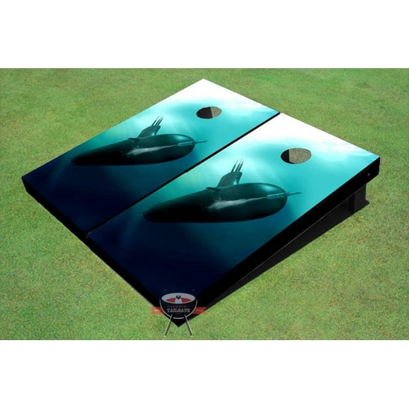 Navy Submarine Torpedo Themed Cornhole Boards