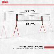 Penn Easy Fit Premium Volleyball Set, Includes Adjustable Net and Ball - Extends from 10 ft. to 30 ft. to fit your yard