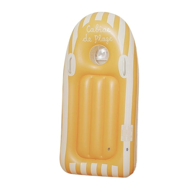 Almencla Inflatable Body Board Aid Mat Inflatable Surfboard for Lawn Party Boys Girls yellow