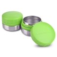 thumbnail image 1 of LunchBots Rondas a prueba de fugas 4 oz. Tarro de acero inoxidable para aperitivos, juego de 2 tapas verdes, 1 of 1