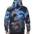 thumbnail image 7 of Kdxio Black And Blue Lightning Dragon Print Mens Casual Hooded Collar Drawstring Hoodies Pullover Sweatshirts Casual Long Sleeve Shirts-4X-Large, 7 of 7