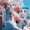Santorini Blue Dome Church, variant on UXIEQU Easter Cross Flower Canvas Wall Art Print 15.75x11.81 Inches