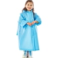 thumbnail image 2 of Only Moment Blue Rain Ponchos Raincoats Children's Rain Ponchos Polyester Lightweight Waterproof Rain Shell Jacket Raincoat with Hood for Golf Cycling Windbreaker M, 2 of 4