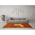 thumbnail image 3 of Ahgly Company Machine Washable Indoor Square Animal Yellow Traditional Area Rugs, 4' Square, 3 of 4