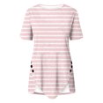 thumbnail image 4 of iHengLiXing Summer Dresses for Women 2025 Plus Size Tank Tops for Women Dressy Casual Women Casual Buttons Printed Short Sleeve Round Neck Pullover Blouse T-shirt Tops Pink S, 4 of 4