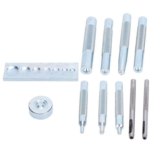 Eyelet Die Punch Tool Hole Set Snap Rivet Setter Base Leather Craft Kit Hardware