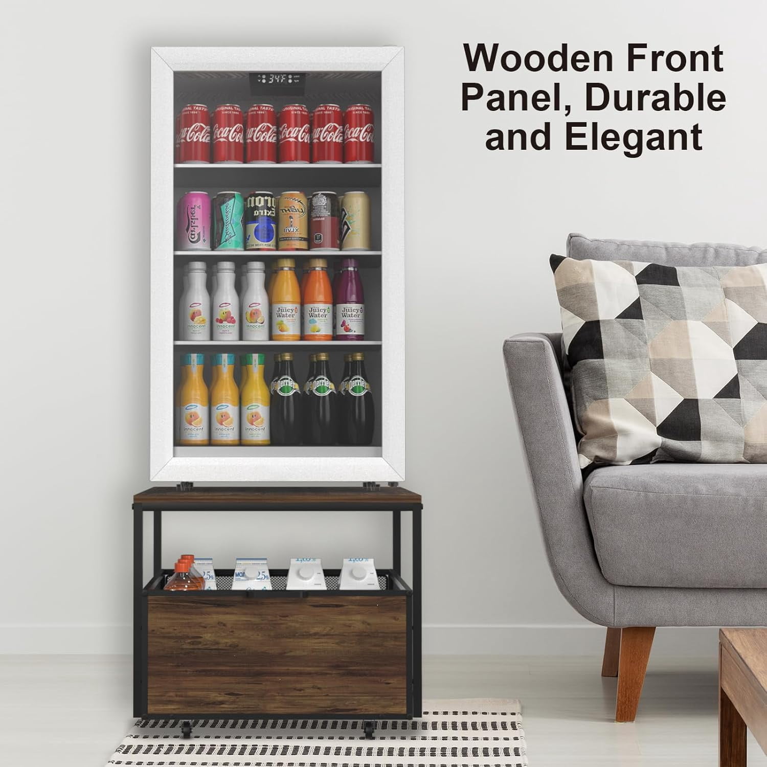 Fridge Stand with Storage, Heavy Duty Mobile Drawer for Dorm, Home, Kitchen, Office