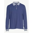 thumbnail image 5 of Free Assembly Men's Tipped Stretch Pique Zip Polo Shirt with Long Sleeves, 5 of 6