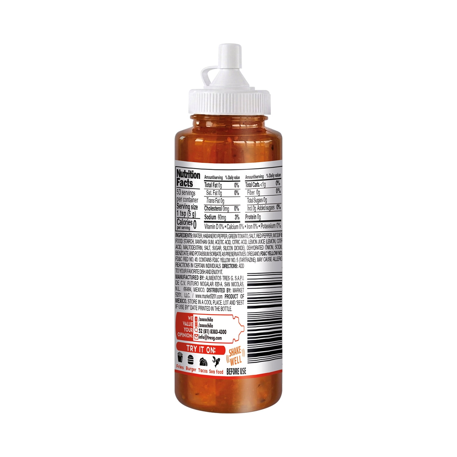 (2 pack) Zaaschila Habanero Real Mexican Salsa, 265 G