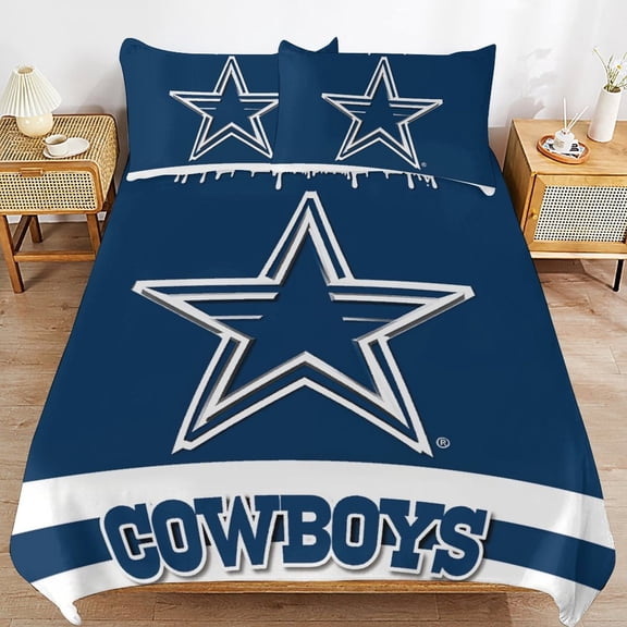 Football Cowboys Quilt Cover 3pcs Set Home Textiles Duvet Cover Set Pillowcases Soft Comfortable Bedding Set Full