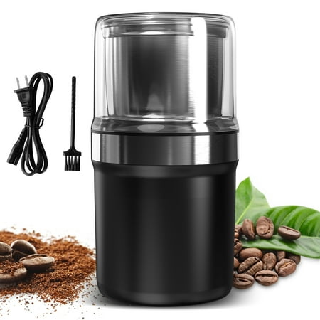 

Febfoxs Coffee Grinder Coffee Bean Grinder Spice Grinder with Stainless Steel Two Blades Perfect for Coffee Beans Spice Tea Black