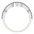 thumbnail image 5 of 0.23 ctw Wedding Band for Women - 18K White Gold Natural Amethyst Stackable Eternity Ring, 5 of 6
