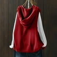 thumbnail image 5 of UAMVSH Women Knit Hooded Sweater Vests Sleeveless Button down Loose Fit Sweaters Cardigan Going out Vacation Hoodies with Pockets(Small,Red), 5 of 6