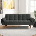 thumbnail image 4 of Mydepot Convertible Futon Sofa Bed, Adjustable Couch Sleeper Modern Fabric Recliner Reversible Loveseat Folding Daybed Guest Bed, Armrests, Dark Gray, 4 of 7