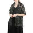 thumbnail image 1 of Châle Confortable Long Élégant Léger Polyester Paillettes Robe de Soirée pour Rendez-Vous, 1 of 10