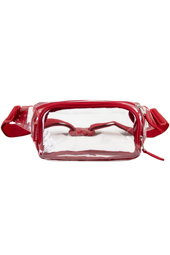 Transparent Durable Unisex Waist Bag, Red