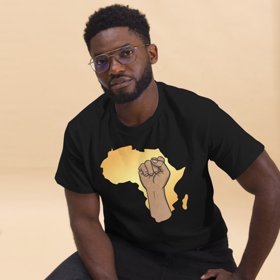 Africa Map Black History Month Juneteenth African American Graphic classic tee (Black, S)