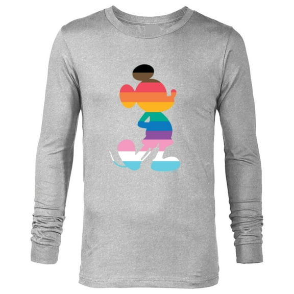 Disney Mickey Mouse Pride Inclusive Pose Rainbow Icon Fill - Long Sleeve T-Shirt for Men - Customized-Athletic Heather