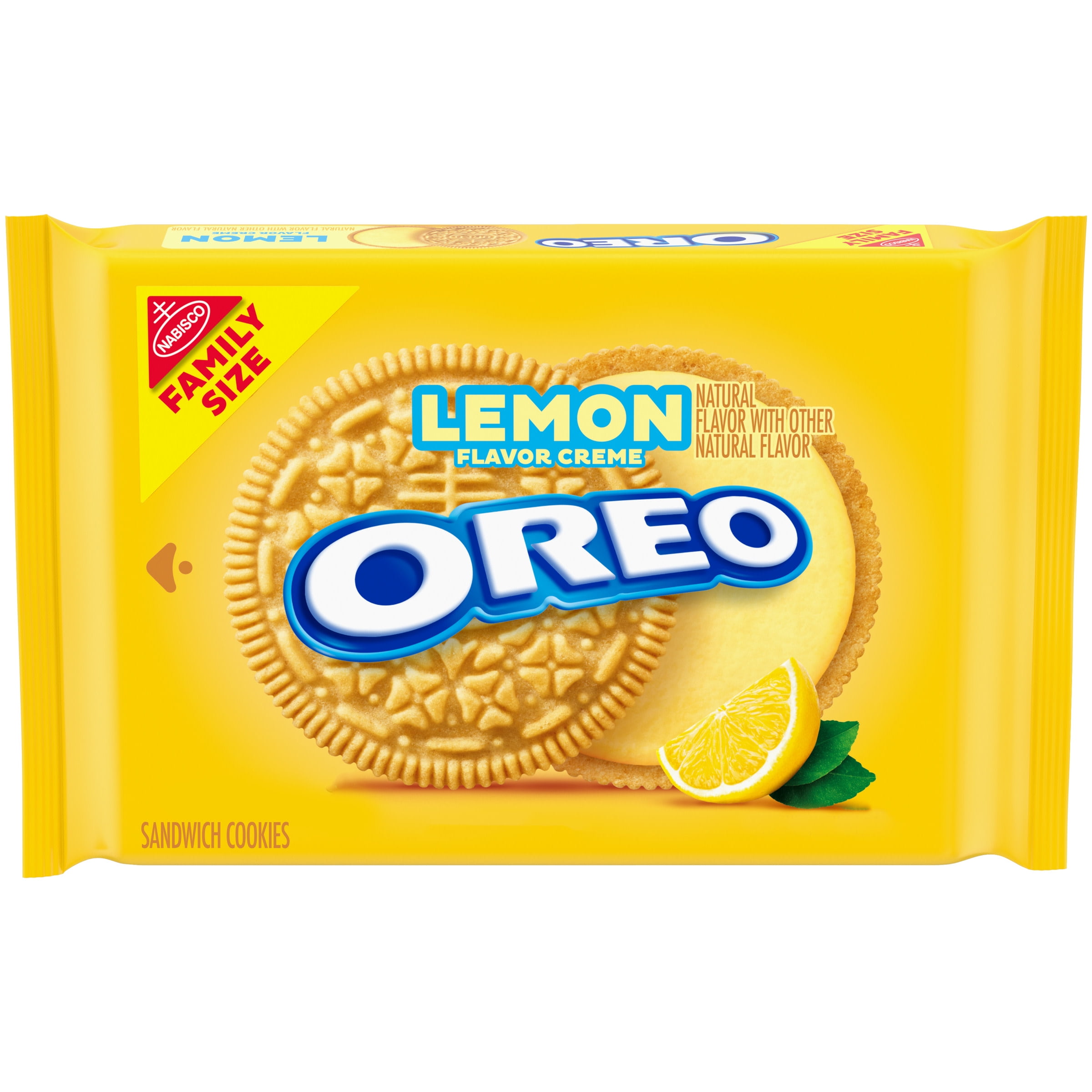 OREO Lemon Creme Sandwich Cookies, Family Size, 18.71 oz