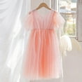 thumbnail image 2 of Toddler Girl Dresses Kids Mesh Formal Fashion Dress Stylish Party Leisure Spring Summer Kids Dress Pink, 2 of 7
