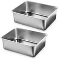 thumbnail image 2 of 2Pcs Stainless Steel Cat Litter Boxes, Non-Stick Large Metal Cat Litter Box, High Side Pet Litter Tray, Pet Toilet for Kittens, Rabbits, Hamsters(17.7" x 13.8" x 5.9"), 2 of 7