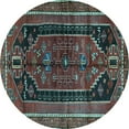 thumbnail image 1 of Ahgly Company Indoor Round Persian Light Blue Traditional Area Rugs, 8' Round, 1 of 4