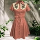 thumbnail image 1 of Vestidos de Mujer Vestido Camisero Con Estampado de Flores Occidentales Para Mujer Vestido Midi Informal de Estilo Retro Con Botones de Verano, 1 of 3
