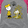 thumbnail image 3 of Peanuts - Charlie Brown Snoopy Fall Leaves - Toddler & Youth Girls Raglan Graphic T-Shirt, 3 of 6
