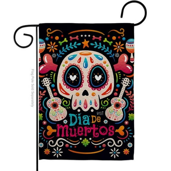 Angeleno Heritage G130405-P3 Fiesta Dia de Muertos Falltime Day of Diad 13 x 18.5. in. Double-Sided Decorative Vertical House Garden Flag for Decoration Banner Yard Gift