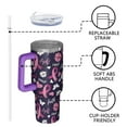 thumbnail image 4 of Pink Breast Cancer and Pioneer Flower Tumbler with Handle and Lid,40oz Double Wall Vacuum Insulated Tumbler,Cups Gift for Women and Men, 4 of 7