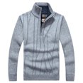 thumbnail image 2 of Vedolay Men's Fall Sweater Oversized Knitted Pullover Loose Sweater Grey,L, 2 of 5