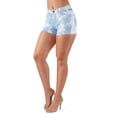 thumbnail image 6 of Fashion2Love Women's Juniors Tie Dye Stretch Denim Booty Short Shorts, 6 of 11