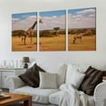thumbnail image 2 of COMIO Wall Art Paintings Kenya East Africa Some Giraffe Masai Mara National Great Rift Valley Canvas Art Print wall Poster Artwork for living Room Bedroom Wall Decor 12''x16''X3 Panels, 2 of 4